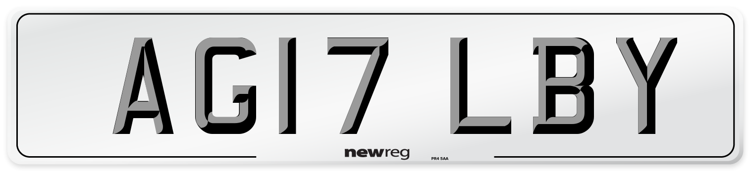 AG17 LBY Number Plate from New Reg